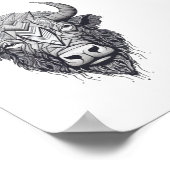 ホルンビソンバッファローブラックアンドホワイトポートレート ポスター (角)