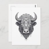 ホルンビソンバッファローブラックアンドホワイトポートレート ポストカード (正面/裏面)