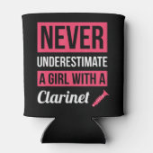 ホルンGifを持つ女の子を過小評価しなフランスのい 缶クーラー (裏面)