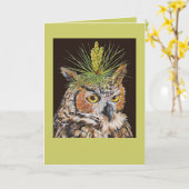 ホル素晴らしフクロウカード カード (黄色い花)