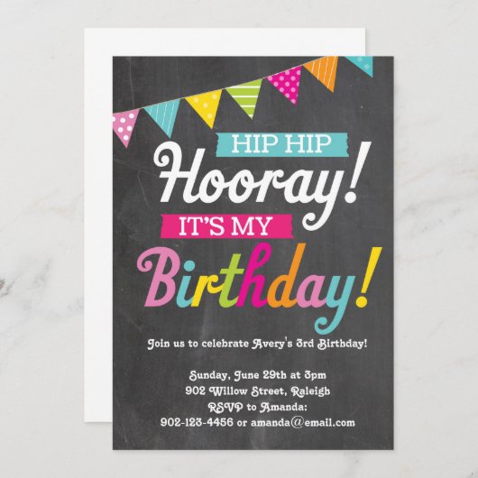 ホレイイッツマイ誕生日 招待状 (正面/裏面)