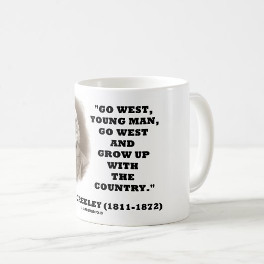 ホレスグリーリーは西の若者西に行きます行きます コーヒーマグカップ (正面右)