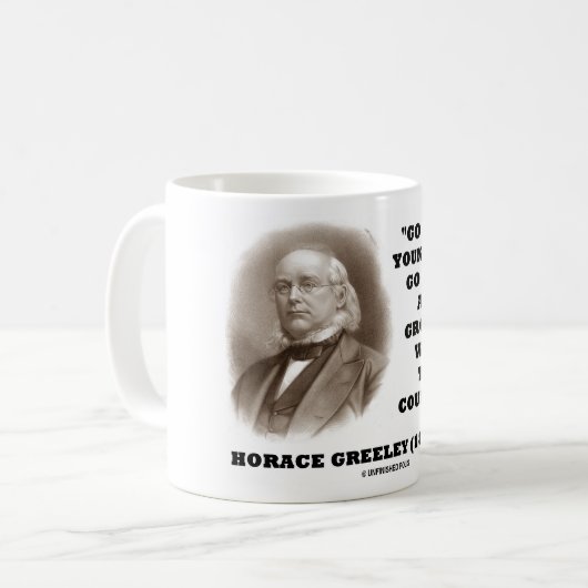 ホレスグリーリーは西の若者西に行きます行きます コーヒーマグカップ (正面左)