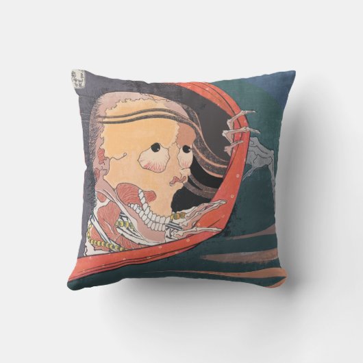 ホレースケルトン日本の幽霊木版 クッション (裏面)