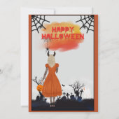 ホレーパンプキンハロウィーンのカボチャのちょうちんハローウィンパーティ 招待状 (裏面)