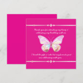 ホロかわいらしダイヤモンドバタフライフラットサンキューカード サンキューカード (正面/裏面)