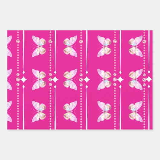 ホロかわいらしダイヤモンドB'flyラッピング紙セット3 ラッピングペーパーシート (正面)