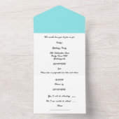 ホロかわいらしブフライオールインワン誕生日招待状アクア オールインワン招待状 (内側)