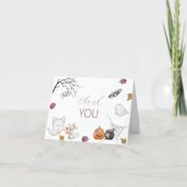 ホロウィーンスプークパーティーウォーターカラーベビーシューウェ サンキューカード