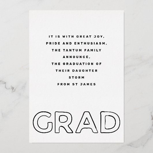 ホロウラインスクールグラードゴールドフォイル発表 箔招待状 (裏面)