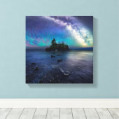 ホロウ岩の上の天の川 キャンバスプリント (インサイチュ (ウッドフロア))