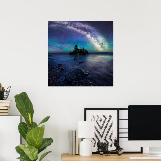 ホロウ岩の上の天の川 ポスター (ホームオフィス)