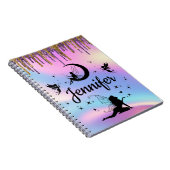 ホロエレガントグパーソナライズされた・フェアリー・グリッター ノートブック (右側)