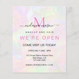 ホロエレガントグフェイクラフィック我々はオープン虹色 チラシ