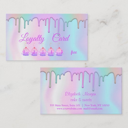 ホロエレガントグモダンケーキが乾く ロイヤリティカード (正面/裏面)