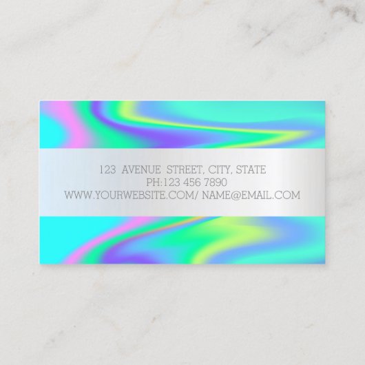 ホロエレガントグモダンロストライプック銀 名刺 (裏面)