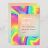 ホロエレガントグモダン結婚式招待状 招待状 (正面/裏面)