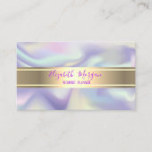 ホロエレガントグモダン金ゴールドストライプ 名刺 (正面)