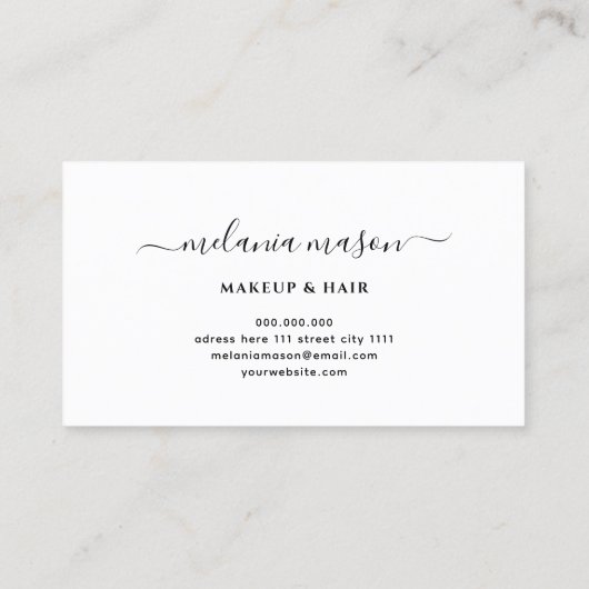 ホロエレガントフィックパープルグリッターメイクアップアーティスト 名刺 (裏面)