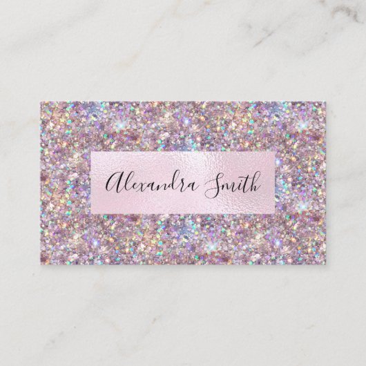 ホロエレガントフィックパープルグリッターメイクアップアーティスト 名刺 (正面)