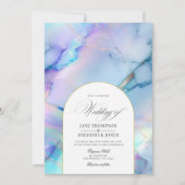 ホロエレガントフェイクグ大理石結婚の 招待状 (正面)