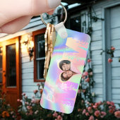 ホロカスタムグラム写真最高のMom金属キーチェイン キーホルダー