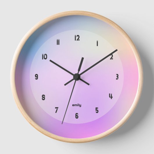 ホロカラフルグ背景 壁時計 (正面)