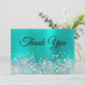 ホロガーリーグリッターターコイズ箔 サンキューカード (スタンド正面)
