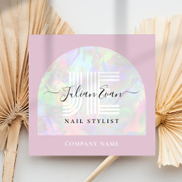 ホロガーリーフィックQRコード正方形ピンク スクエア名刺