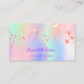 ホロクラピアのユニコーンのピンクの釉薬メイクアップのヘアスター 名刺 (正面)