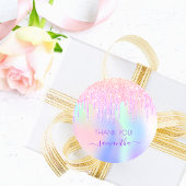 ホロクラピックのユニコーングリッター感謝していが誕生日をドリップ ラウンドシール