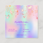 ホロクラプシスのユニコーンのピンクの釉薬が髪を作る スクエア名刺 (裏面)