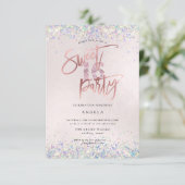 ホログフェイクラムスイート16スタッドダイヤモンド赤面 招待状 (スタンド正面)