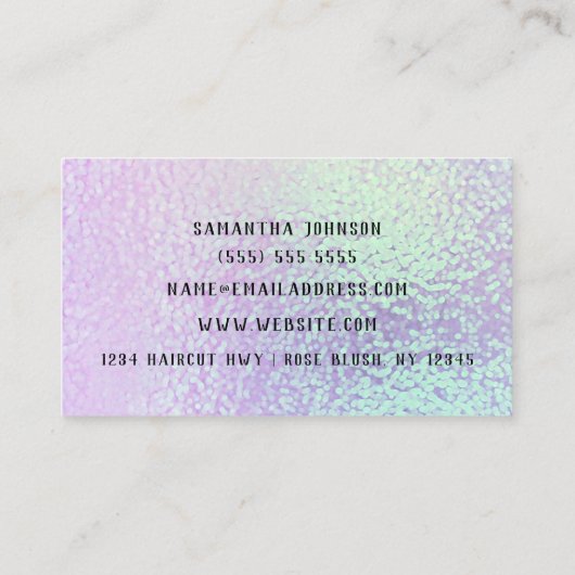 ホログラエレガントフィックミニマリスト化粧アーティスト 名刺 (裏面)