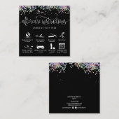 ホログラフのアフターケアカードまつげ拡張アイコン スクエア名刺 (正面/裏面)