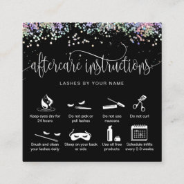 ホログラフのアフターケアカードまつげ拡張アイコン スクエア名刺