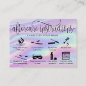 ホログラフのアフターケアカードまつげ拡張アイコン 名刺 (正面)