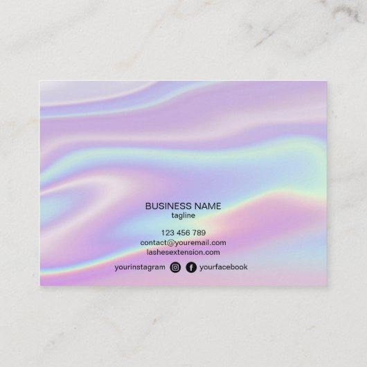 ホログラフのアフターケアカードまつげ拡張アイコン 名刺 (裏面)