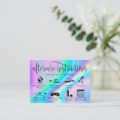 ホログラフのアフターケアカードまつげ拡張アイコン 名刺 (スタンド正面)