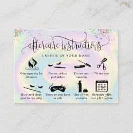 ホログラフのアフターケアカードまつげ拡張アイコン 名刺