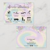 ホログラフのアフターケアカードまつげ拡張アイコン 名刺 (正面/裏面)