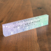 ホログラフィかわいらしックグリッターグラマガーリーラス デスクネームプレート (側面)