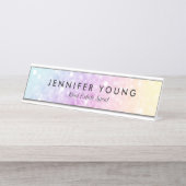 ホログラフィかわいらしックグリッターグラマガーリーラス デスクネームプレート (正面)