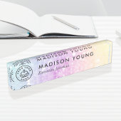 ホログラフィかわいらしックグリッターグラマガーリーラス デスクネームプレート