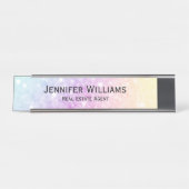 ホログラフィかわいらしックグリッターグラマガーリーラス デスクネームプレート (正面)