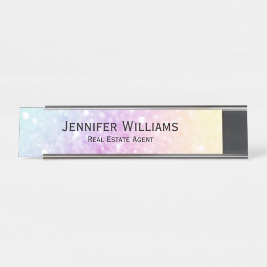 ホログラフィかわいらしックグリッターグラマガーリーラス デスクネームプレート (正面)