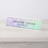 ホログラフィかわいらしックグリッターグラマガーリーラス デスクネームプレート (正面)