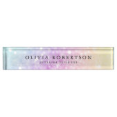 ホログラフィかわいらしックグリッターグラマガーリーラス デスクネームプレート (正面)