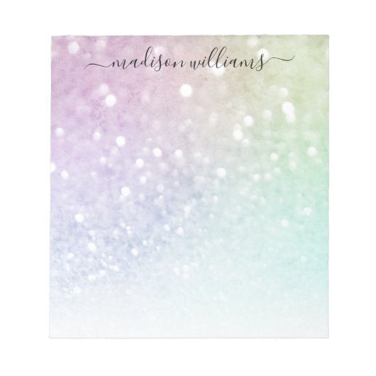 ホログラフィかわいらしックグリッターグラマガーリーラス ノートパッド (正面)