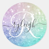 ホログラフィかわいらしックグリッターグラマガーリーラス ラウンドシール (正面)